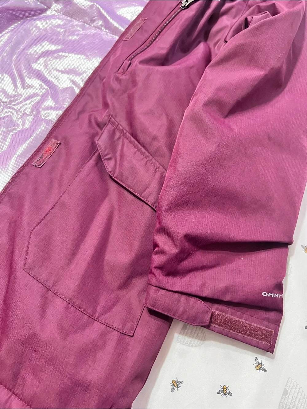 Columbia Kids Hooded Puffer Jacket in Plum